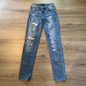 Judy Blue Skinny Fit Medium Wash Distressed Jeans Women's size 1 / 25